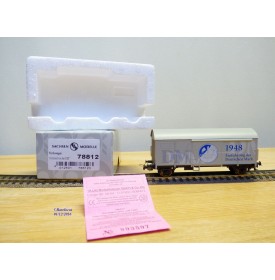 SACHSENMODELLE 78812, wagon couvert publicitaire "Abschied  von der DM " DR  neuf     BO