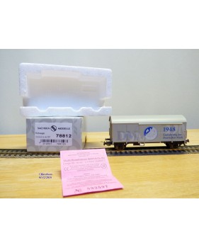 SACHSENMODELLE 78812, wagon couvert publicitaire "Abschied  von der DM " DR  neuf     BO