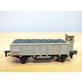 Rail Route  1/143 ème , wagon tombereau à guérite gris avec chargement de charbon