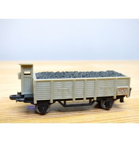 Rail Route  1/143 ème , wagon tombereau à guérite gris avec chargement de charbon