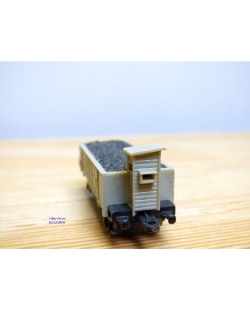 Rail Route  1/143 ème , wagon tombereau à guérite gris avec chargement de charbon