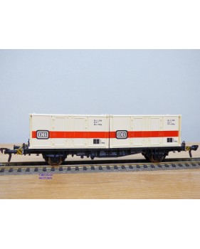 Fleischmann 5234 wagon plat porte conteneurs Lbs 598 World Travel Agency DB BO