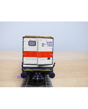 Fleischmann 5232, wagon plat porte conteneurs Lbs 598  BTmms   DB   neuf  BO