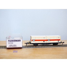 Fleischmann 5232, wagon plat porte conteneurs Lbs 598  BTmms   DB   neuf  BO