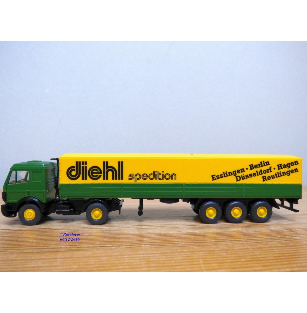 WIKING  51127, tracteur MERCEDES BENZ et  semi remorque bâché DIEHL Spedition  neuf  BO   1/87   HO   