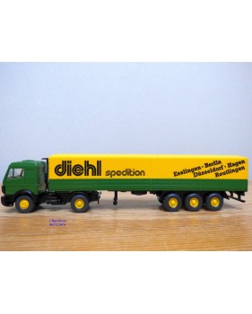 WIKING  51127, tracteur MERCEDES BENZ et  semi remorque bâché DIEHL Spedition  neuf  BO   1/87   HO   