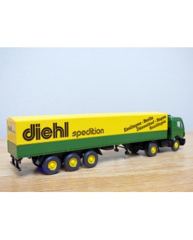 WIKING  51127, tracteur MERCEDES BENZ et  semi remorque bâché DIEHL Spedition  neuf  BO   1/87   HO   