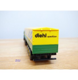 WIKING  51127, tracteur MERCEDES BENZ et  semi remorque bâché DIEHL Spedition  neuf  BO   1/87   HO   