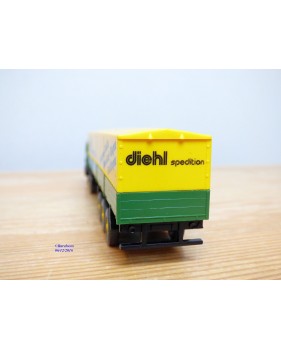 WIKING  51127, tracteur MERCEDES BENZ et  semi remorque bâché DIEHL Spedition  neuf  BO   1/87   HO   