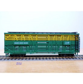 AHM ( Liliput) 5275B, wagon à claire voies pour transport de bétail Chicago and Northwestern   CNW   neuf     BO