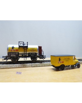 Märklin Museum 1995 84695 / 95702, wagon citerne  à guérite et camion Carl Gentner   K.W.Sts.E.  Neuf   BO