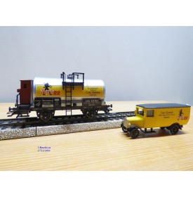 Märklin Museum 1995 84695 / 95702, wagon citerne  à guérite et camion Carl Gentner   K.W.Sts.E.  Neuf   BO