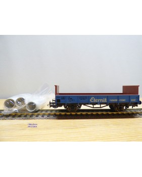 LILIPUT 237 10, wagon plat type Klm  chargé de tuyaux ETERNIT  ÖBB   neuf  BO