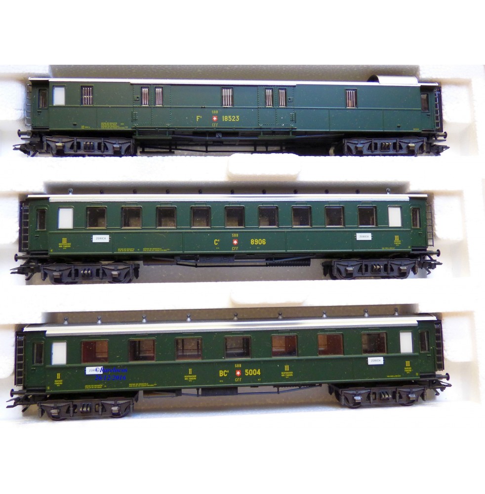 Märklin 42385,  coffret de 3 voitures anciennes   SBB  neuf   BO