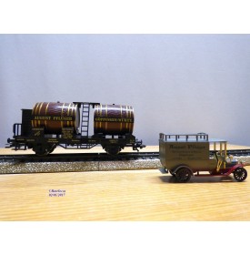 Märklin Museum 1991  84432 90701, wagon bi foudres et camion  AUGUST PFLÜGER    K.W.Sts.E.  Neuf   BO