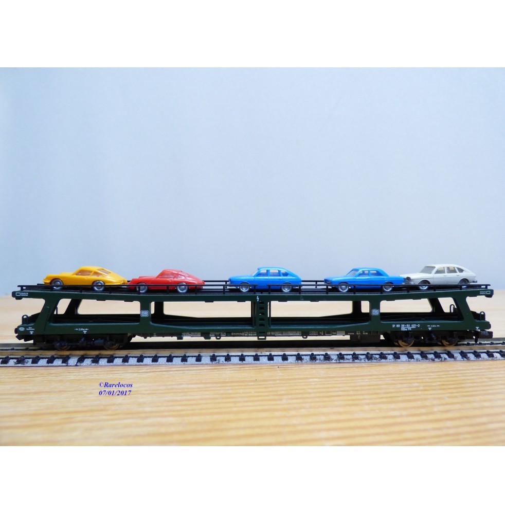 FLEISCHMANN 8284, wagon porte autos à 2 étages type DDm 915 DB N BO