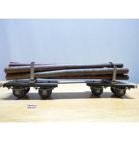 BUCO 8668.7, couplage de wagons plats ( Dreschemelwagen )chargé de troncs  SBB  BO