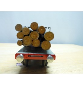 BUCO 8668.7, couplage de wagons plats ( Dreschemelwagen )chargé de troncs  SBB  BO
