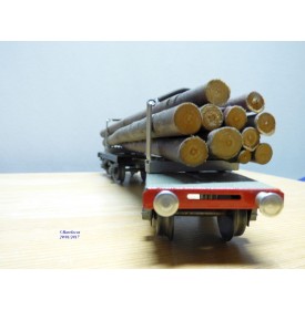 BUCO 8668.7, couplage de wagons plats ( Dreschemelwagen )chargé de troncs  SBB  BO