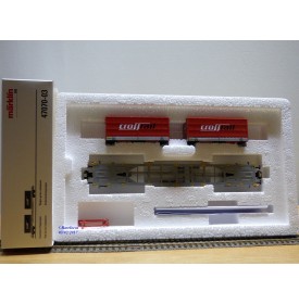 MÄRKLIN  47070-03 ,  wagon plat porte conteneur type Sgns 693 chargé de 2 conteneurs de 20 ' Crossrail    SBB   Cargo  neuf   BO
