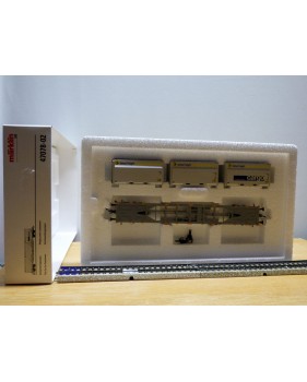 MÄRKLIN  47078-02 ,  wagon plat porte conteneur type Sgnss chargé de 3 conteneurs Woodtainer XXL   SBB   Cargo  neuf   BO