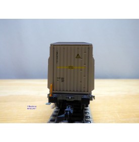MÄRKLIN  47078-02 ,  wagon plat porte conteneur type Sgnss chargé de 3 conteneurs Woodtainer XXL   SBB   Cargo  neuf   BO