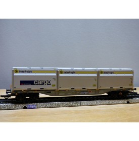 MÄRKLIN  47078-02 ,  wagon plat porte conteneur type Sgnss chargé de 3 conteneurs Woodtainer XXL   SBB   Cargo  neuf   BO