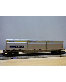 MÄRKLIN  47078-02 ,  wagon plat porte conteneur type Sgnss chargé de 3 conteneurs Woodtainer XXL   SBB   Cargo  neuf   BO
