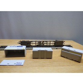 MÄRKLIN  47078-02 ,  wagon plat porte conteneur type Sgnss chargé de 3 conteneurs Woodtainer XXL   SBB   Cargo  neuf   BO