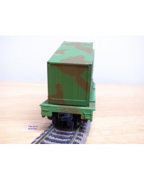 BACHMANN AH43-1039-D4, wagon plat ( flat car )  51'  et 2 semi remorques  US Army  M.A.S.H.  Neuf   BO