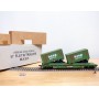 BACHMANN AH43-1039-D4, wagon plat ( flat car )  51'  et 2 semi remorques  US Army  M.A.S.H.  Neuf   BO