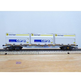 MÄRKLIN  47078-03 ,  wagon plat porte conteneur type Sgnss chargé de 3 conteneurs Woodtainer XXL   SBB   Cargo  neuf   BO