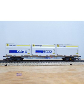 MÄRKLIN  47078-03 ,  wagon plat porte conteneur type Sgnss chargé de 3 conteneurs Woodtainer XXL   SBB   Cargo  neuf   BO