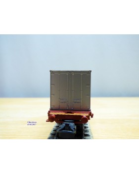 Märklin 4765, wagon porte containers  type Lgjs  et conteneurs VOLVO   SJ   neuf  BO