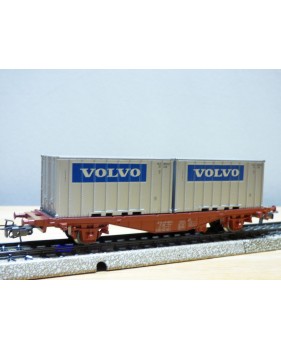 Märklin 4765, wagon porte containers  type Lgjs  et conteneurs VOLVO   SJ   neuf  BO