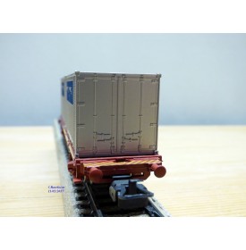 Märklin 4765, wagon porte containers  type Lgjs  et conteneurs VOLVO   SJ   neuf  BO