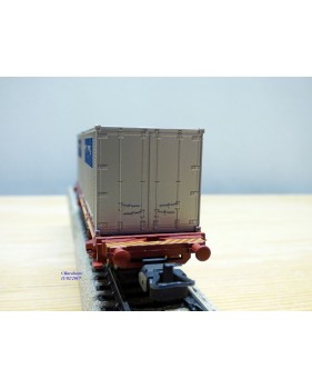 Märklin 4765, wagon porte containers  type Lgjs  et conteneurs VOLVO   SJ   neuf  BO