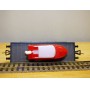 ELECTROTREN  1017, wagon plat chargé d' un canot hors bord sur remorque    RENFE  BO