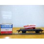 ELECTROTREN  1017, wagon plat chargé d' un canot hors bord sur remorque    RENFE  BO