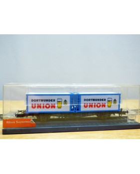 RÖWA 2329, wagon plat porte conteneur  DORTMUNDER UNION    DB     BO