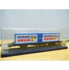 RÖWA 2329, wagon plat porte conteneur  DORTMUNDER UNION    DB     BO