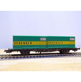 RÖWA 2322, wagon plat porte conteneur  SCHENKER    DB     BO