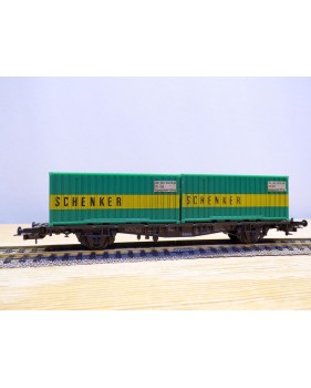 RÖWA 2322, wagon plat porte conteneur  SCHENKER    DB     BO
