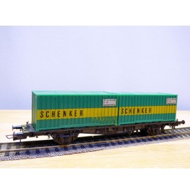 RÖWA 2322, wagon plat porte conteneur  SCHENKER    DB     BO