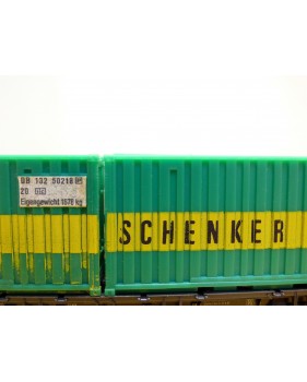 RÖWA 2304 wagon plat chargé de 2 conteneurs LESAGE  DB BO 