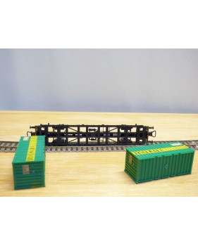 RÖWA 2322, wagon plat porte conteneur  SCHENKER    DB     BO