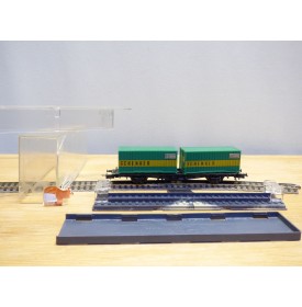RÖWA 2322, wagon plat porte conteneur  SCHENKER    DB     BO