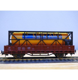 ROCO 4306,  wagon plat chargé d'un conteneur  citerne de 20'  DB   BO