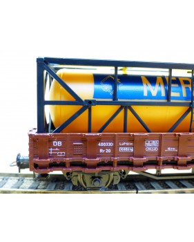 ROCO 4306,  wagon plat chargé d'un conteneur  citerne de 20'  DB   BO