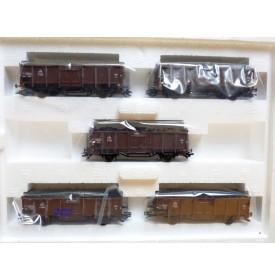 Märklin  46096, coffret 5 wagons tombereaux  type P chargé de charbon et coke    DSB  neuf  BO 